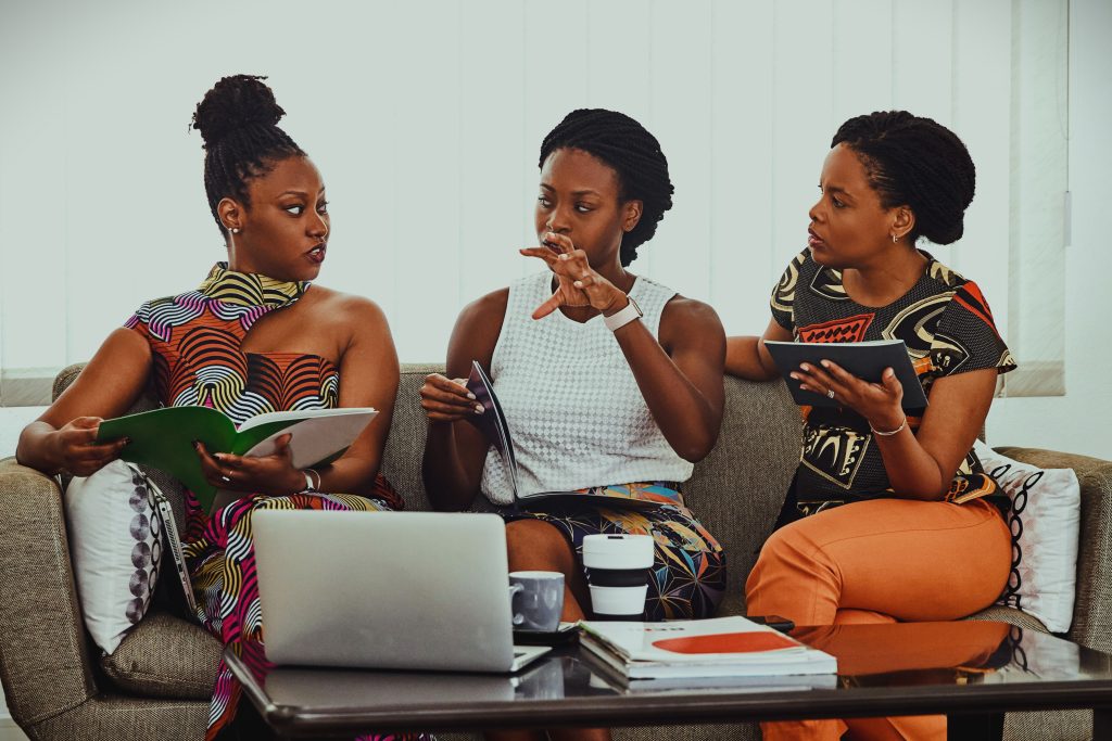 Business Woman discussing investments & stokvel